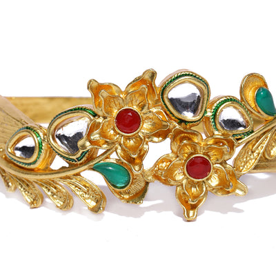 Sukkhi Tibale Gold Plated Kundan Kada For Women