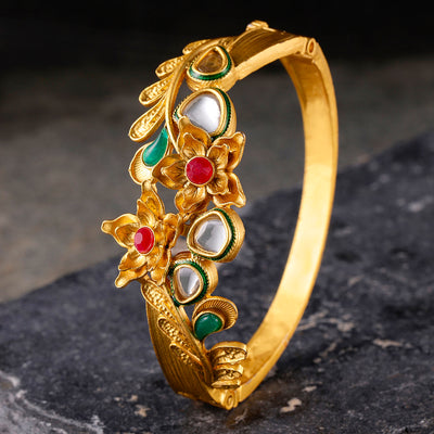 Sukkhi Tibale Gold Plated Kundan Kada For Women