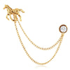 Sukkhi Elegant Gold Plated Horse shaped mens lapel pin