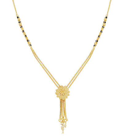 Sukkhi Glossy Gold Plated Floral Mangalsutra for Women