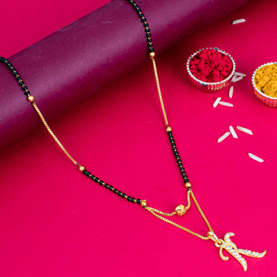 Sukkhi Sparkling Gold Plated Letter "K" Mangalsutra for Women