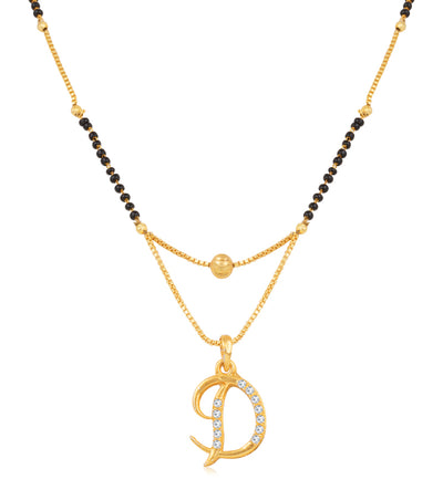 Sukkhi Splendid Gold Plated Letter "D" Mangalsutra for Women