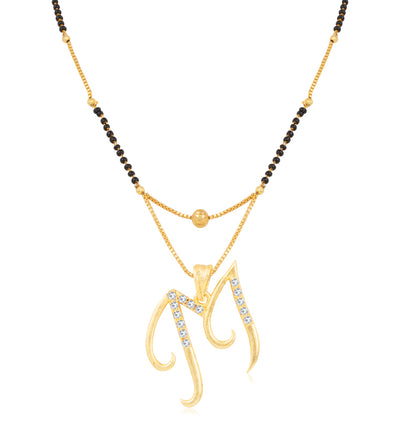 Sukkhi Trendy Gold Plated Letter "M" Mangalsutra for Women