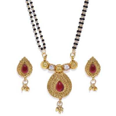 Sukkhi Shimmering Gold Plated Mangalsutra Set For Women