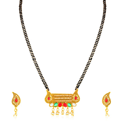 Sukkhi Excellent Gold Plated Colourful Stone Mangalsutra for Women