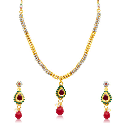 Sukkhi Pleasing Gold Plated Choker Necklace Set For Women