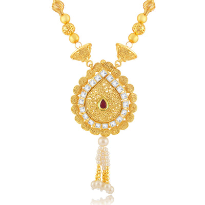 Sukkhi Glamorous Jalebi Gold Plated Long Haram Necklace Set For Women-1