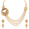 Sukkhi Ethnic 4 String Gold Plated Long Haram Necklace Set For Women