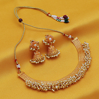 Sukkhi Astonish Gold Plated Choker Necklace set For Women
