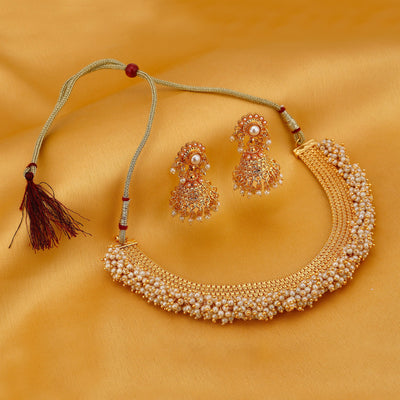 Sukkhi Astonish Gold Plated Choker Necklace set For Women-3