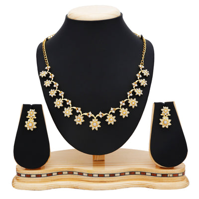 Sukkhi Stylish Gold Plated Collar Necklace set For Women