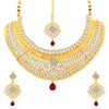Sukkhi Resplendent Gold Plated AD Choker Necklace Set For Women