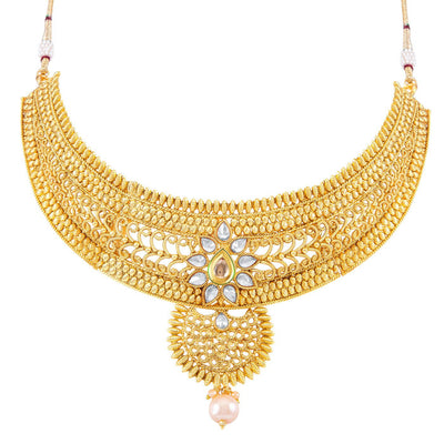 Sukkhi Appealing Gold Plated Choker Necklace Set for women