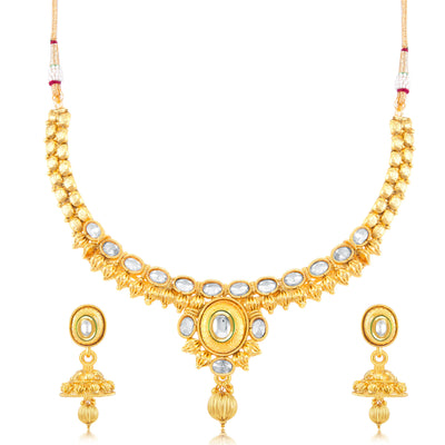 Sukkhi Beguiling Gold Plated Choker Necklace Set for women