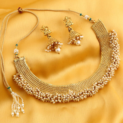 Sukkhi Bollywood Collection Trendy Gold Plated Laxmi Design Necklace Set for women