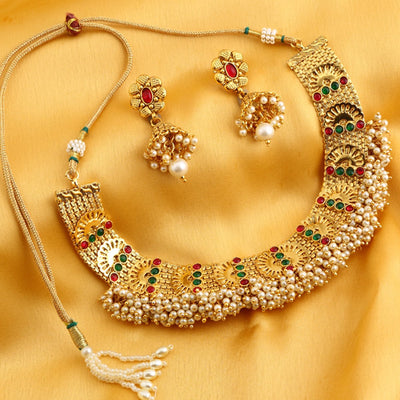 Sukkhi Bollywood Collection Reversible Graceful Gold Plated Necklace Set for women