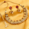 Sukkhi Dazzling Gold Plated Necklace Set with Floral Necklace Set
