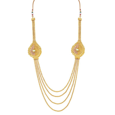 Sukkhi Beguiling 4 String Jalebi Gold Plated Necklace Set for women