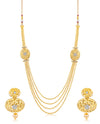 Sukkhi Traditional 4 String Oval Gold Plated Necklace set for women