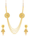 Sukkhi Traditional 4 String Floral Gold Plated Necklace set for women