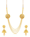 Sukkhi Traditional 4 String Gold Plated Necklace Set for women