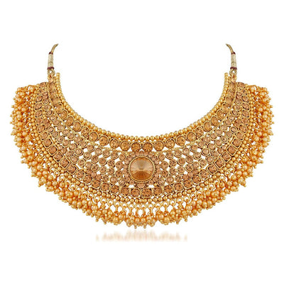 Sukkhi Bollywood Collection Traditional Gold Plated Kundan Choker Necklace Set for Women