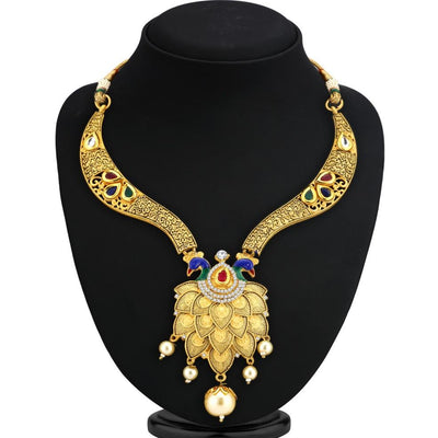 Sukkhi Bollywood Collection Incredible God Plated Peacock Necklace Set For Women