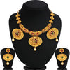 Sukkhi Estonish Gold Plated Red And Green Stone Necklace Set