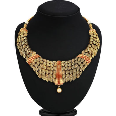 Sukkhi Bollywood Collection Blossomy Lct Stone Gold Plated Necklace Set For Women