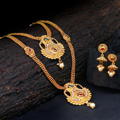 Sukkhi Bollywood Collection Trendy Gold Plated Necklace Set For Women