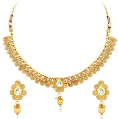 Sukkhi Delightly Gold Plated Jalebi Necklace Set For Women