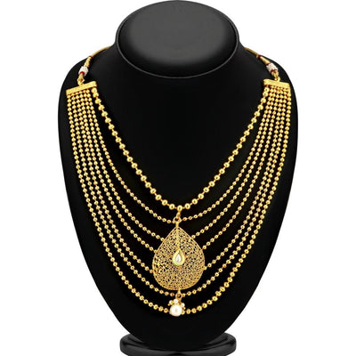 Sukkhi Bollywood Collection Graceful Gold Plated Seven String Necklace Set For Women