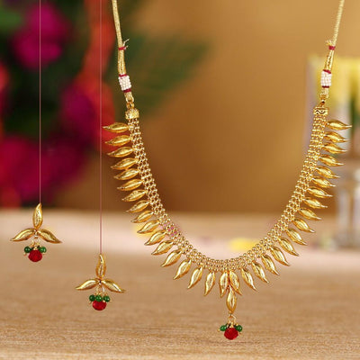 Sukkhi Blossomy Gold Plated Necklace Set For Women