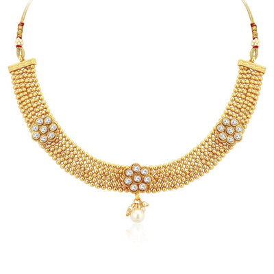 Sukkhi Blossomy Gold Plated Necklace Set For Women