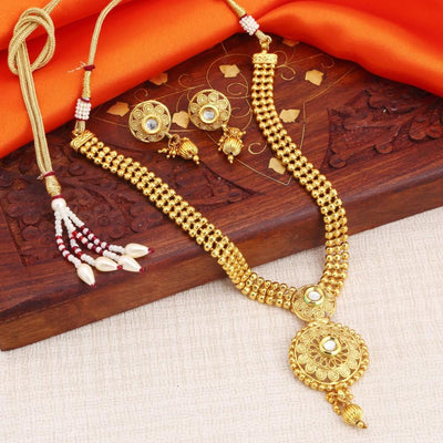 Sukkhi Glistening Gold Plated Necklace Set For Women