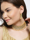 Sukkhi Bollywood Inspired  Line Gold Plated kundan choker necklace Set for Women