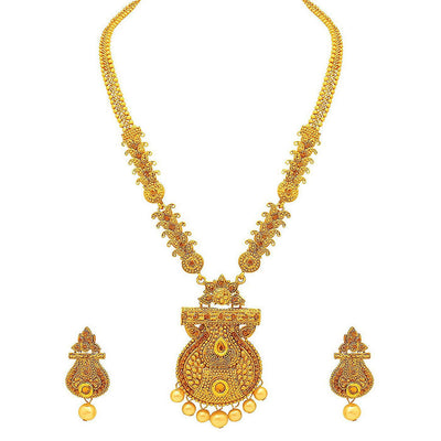 Sukkhi Ethnic Gold Plated Haram Necklace Set For Women