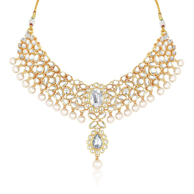 Trushi by Sukkhi Astonish Gold Plated Necklace Set for Women