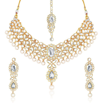 Trushi by Sukkhi Astonish Gold Plated Necklace Set for Women