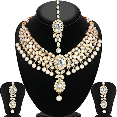 Trushi by Sukkhi Astonish Gold Plated Necklace Set for Women