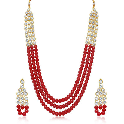 Trushi by Sukkhi Trendy Gold Plated Necklace Set for Women