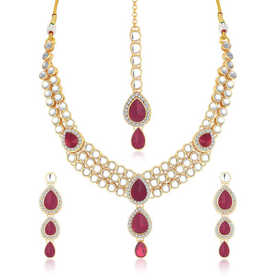 Trushi by Sukkhi Lavish Gold Plated Necklace Set for Women