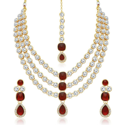 Trushi by Sukkhi Modish Gold Plated Necklace Set for Women