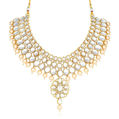 Trushi by Sukkhi Modern Gold Plated Necklace Set for Women