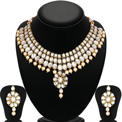 Trushi by Sukkhi Modern Gold Plated Necklace Set for Women