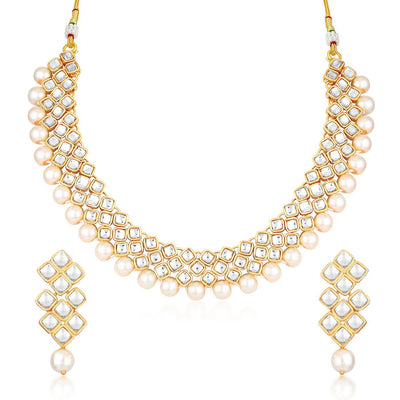 Trushi by Sukkhi Modish Gold Plated Necklace Set for Women