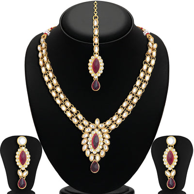 Trushi by Sukkhi Tradtional Gold Plated Necklace Set for Women