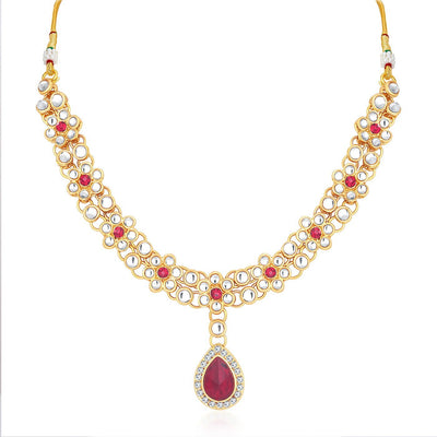 Trushi by Sukkhi Modish Gold Plated Necklace Set for Women