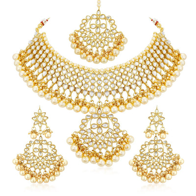 Trushi by Sukkhi Lavish Gold Plated Necklace Set for Women