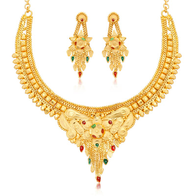 Sukkhi Gorgeous Alloy Gold plated Necklace Set for Women